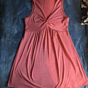 Sleeveless Pink Dress with Twist Front
